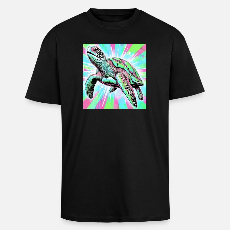 turtle - Unisex Oversized Heavyweight T-shirt - black