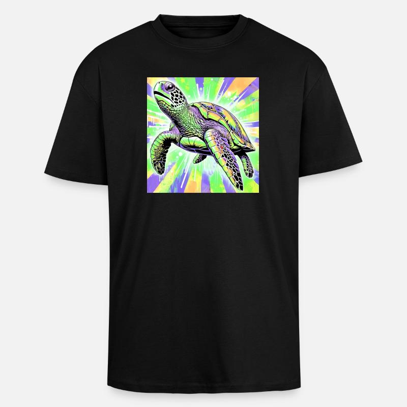 turtle - Unisex Oversized Heavyweight T-shirt - black