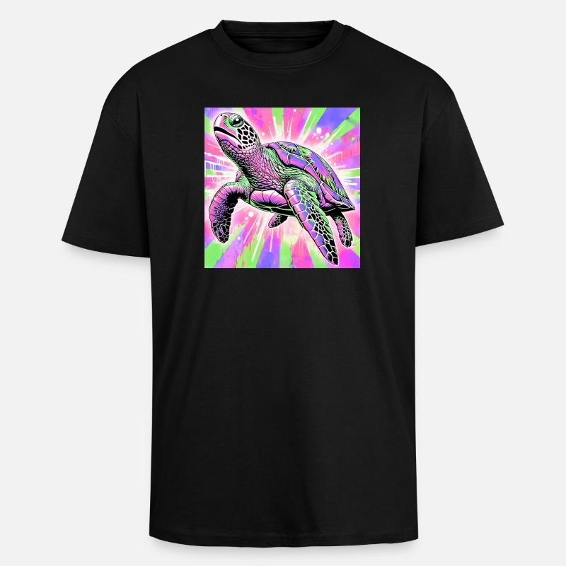 turtle - Unisex Oversized Heavyweight T-shirt - black