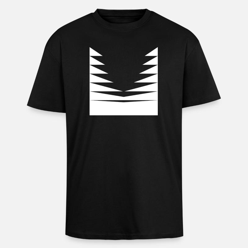 Dreiecks-Musterdesign - Oversized Heavyweight Unisex T-Shirt - Schwarz