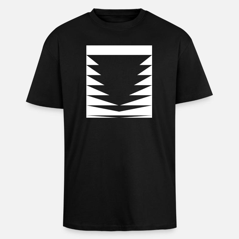 Motif de triangles noirs - T-shirt unisexe oversize épais - noir