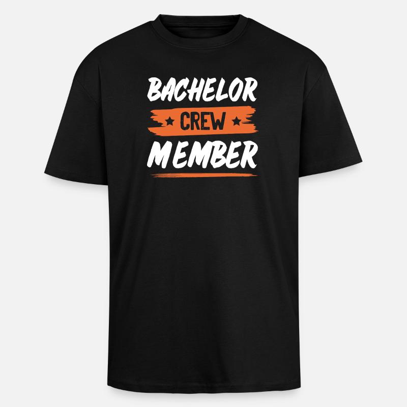 Bachelor Crew - Unisex Oversized Heavyweight T-shirt - black