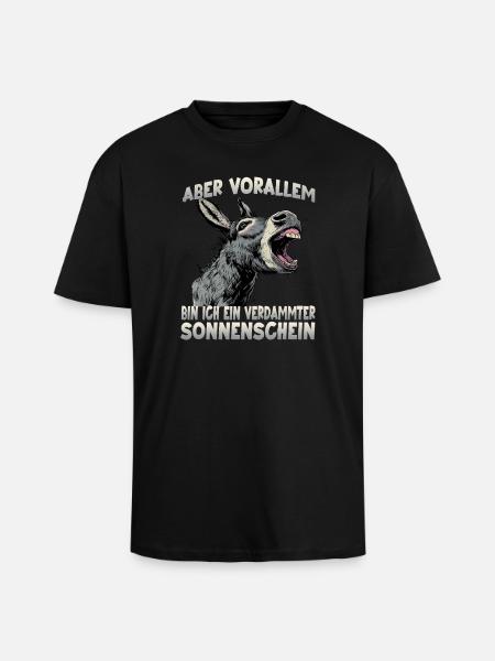 Hausesel Zwergesel Langohresel Bauernhof - Oversized Heavyweight Unisex T-Shirt - Schwarz