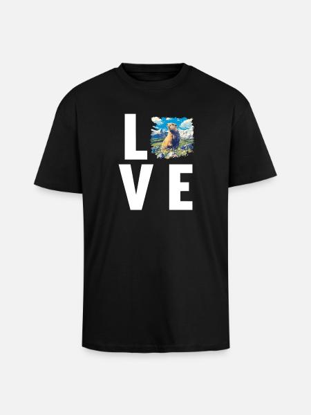 Murmeltiere Murmeltier - Oversized Heavyweight Unisex T-Shirt - Schwarz