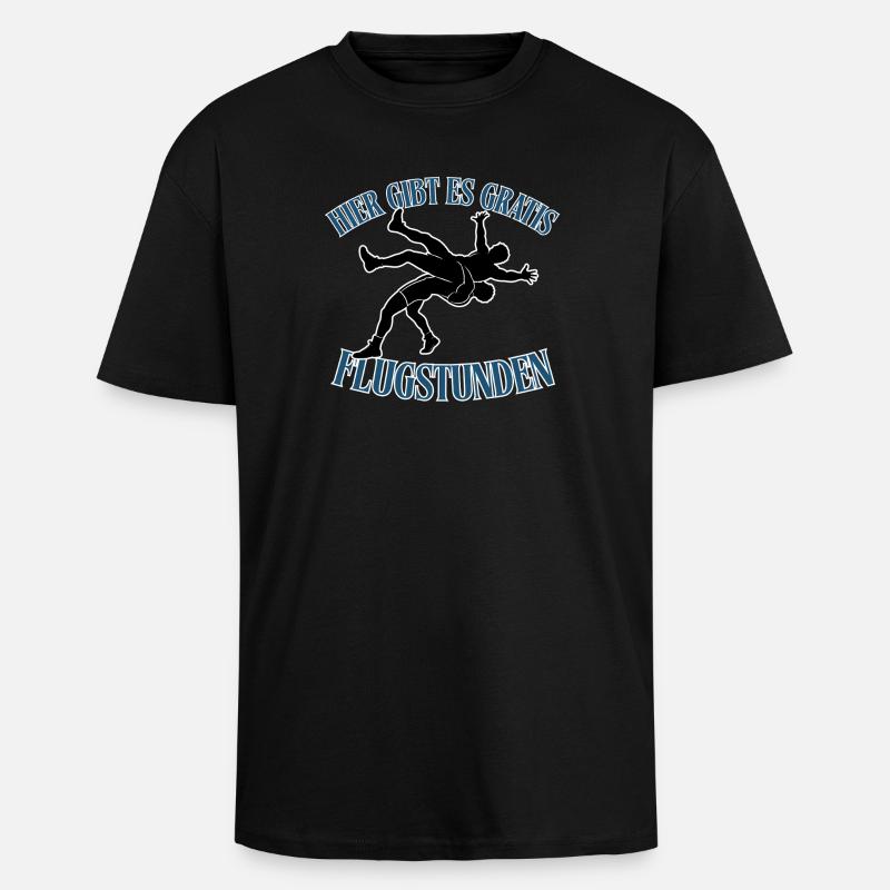 Kostenlose Flugstunden – Kampf-Silhouette - Oversized Heavyweight Unisex T-Shirt - Schwarz