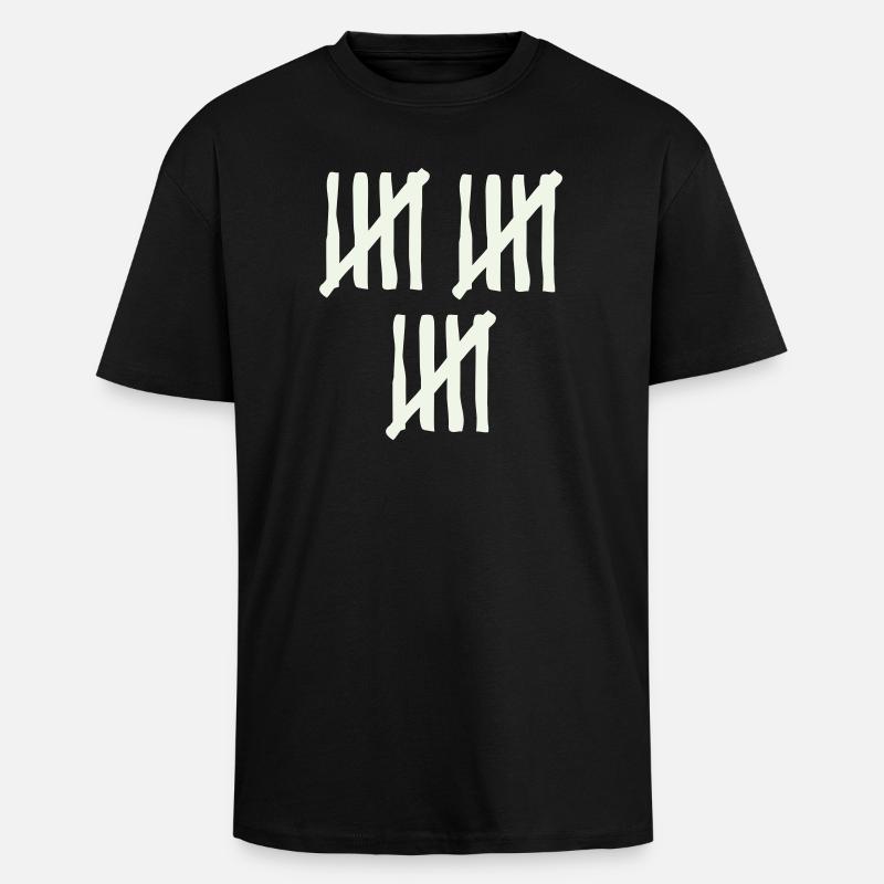 stripes_15 - Oversized Heavyweight Unisex T-Shirt - Schwarz
