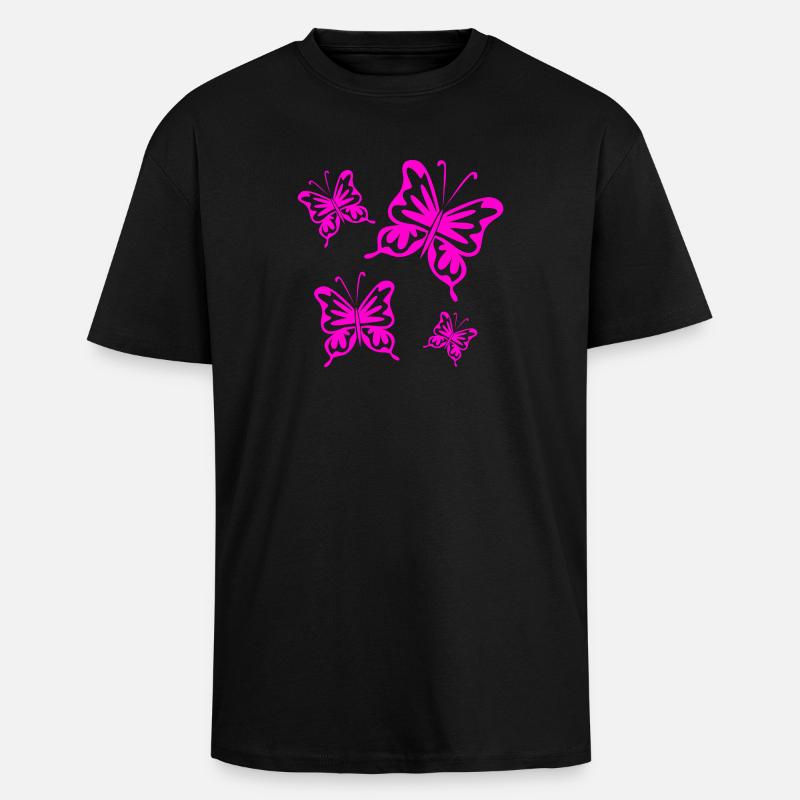 Papillons - T-shirt unisexe oversize épais - noir