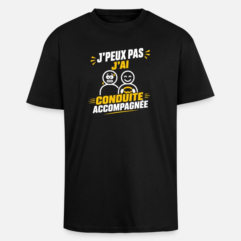 Conduite Accompagnée - T-shirt unisexe oversize épais - noir