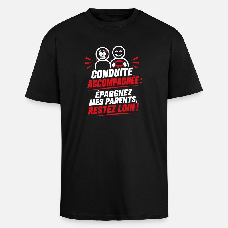 Conduite Accompagnée Autonomie Malicieuse - T-shirt unisexe oversize épais - noir