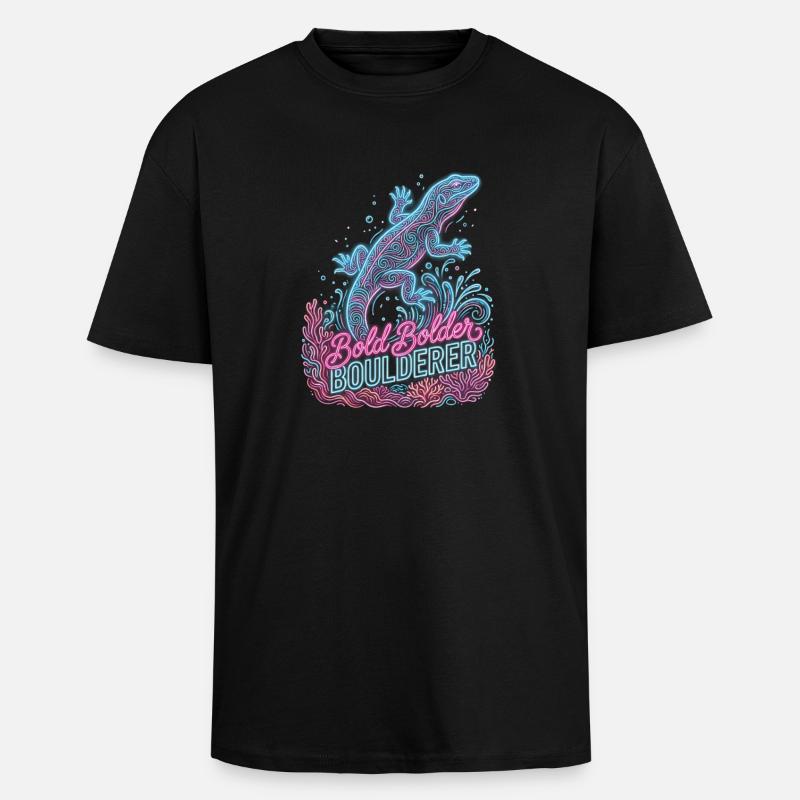 Bouldern Bold Bolder Boulderer - Oversized Heavyweight Unisex T-Shirt - Schwarz