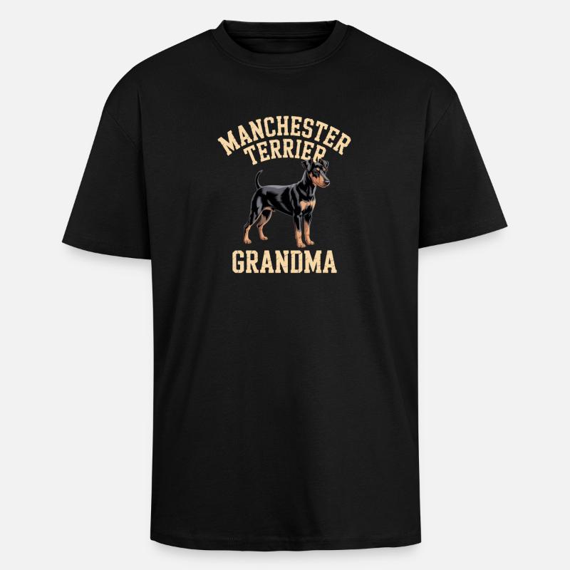 Cadeau de grand-mère Manchester Terrier - T-shirt unisexe oversize épais - noir