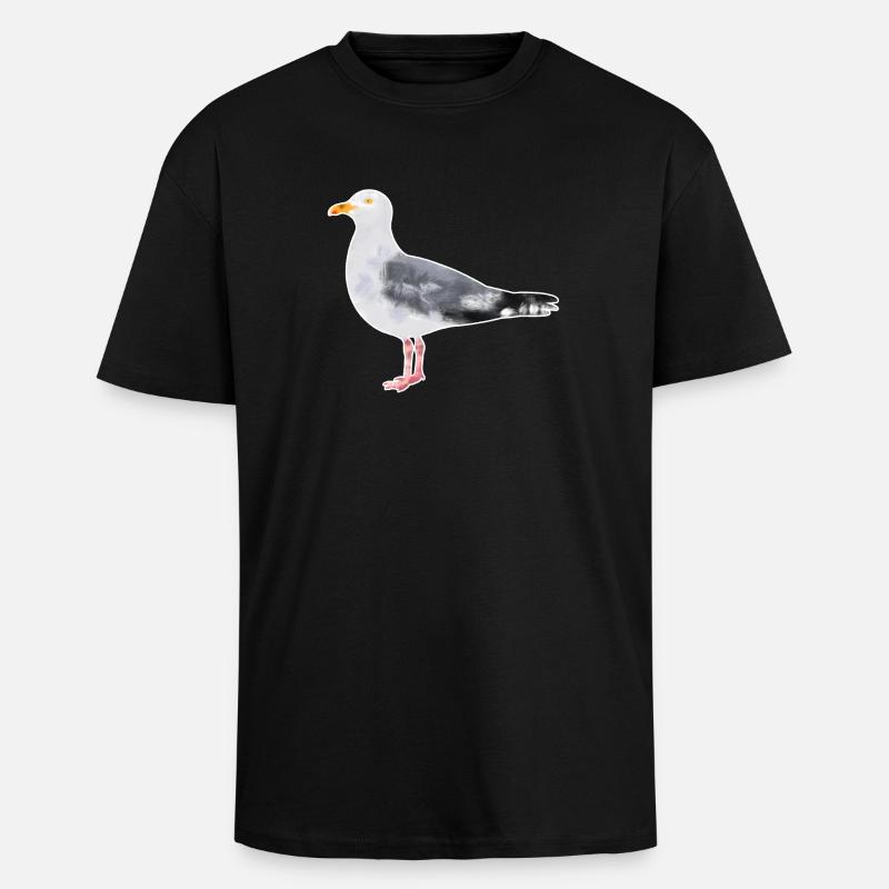 Silbermöve.1 - Oversized Heavyweight Unisex T-Shirt - Schwarz
