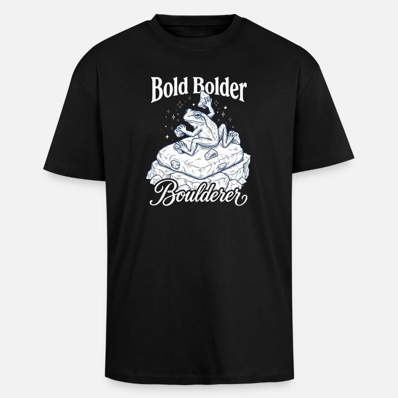 Bouldern Bold Bolder Boulderer - Oversized Heavyweight Unisex T-Shirt - Schwarz