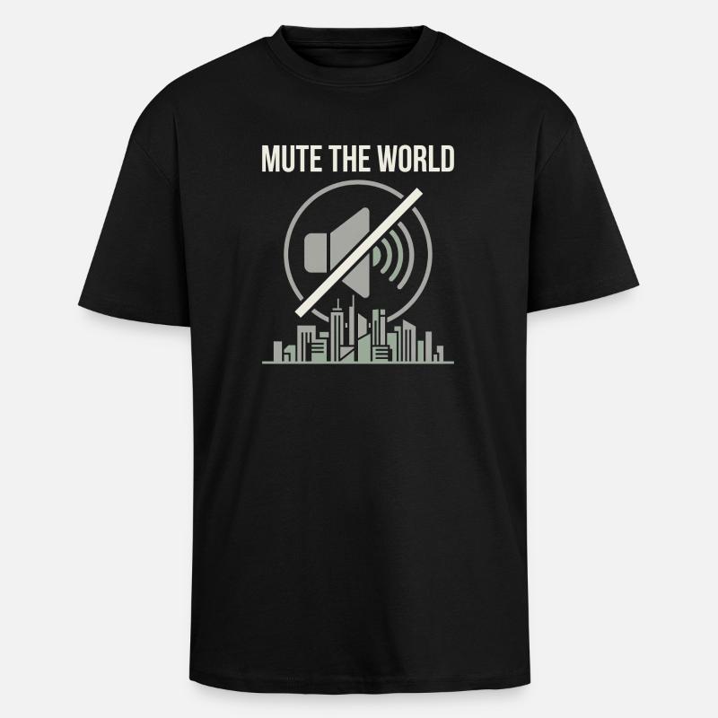 Mute Time - Oversized Heavyweight Unisex T-Shirt - Schwarz