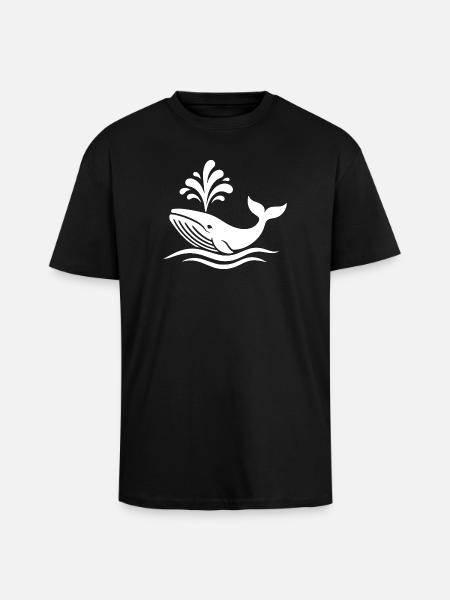 baleine - T-shirt unisexe oversize épais - noir