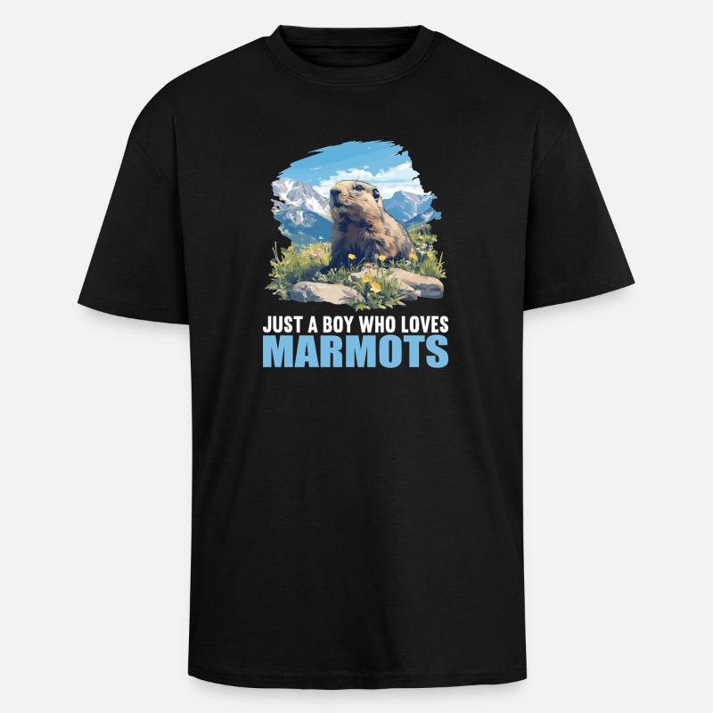 Marmottes Marmotte - T-shirt unisexe oversize épais - noir