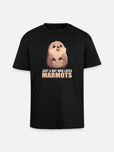 Marmots Groundhog - Unisex Oversized Heavyweight T-shirt - black