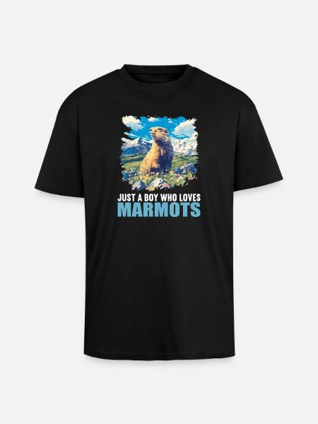 Marmots Groundhog - Unisex Oversized Heavyweight T-shirt - black