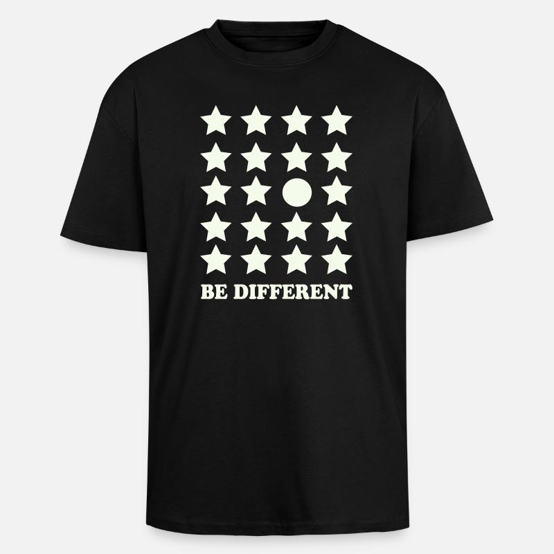 Be Different Sternenraster Kreis - Oversized Heavyweight Unisex T-Shirt - Schwarz