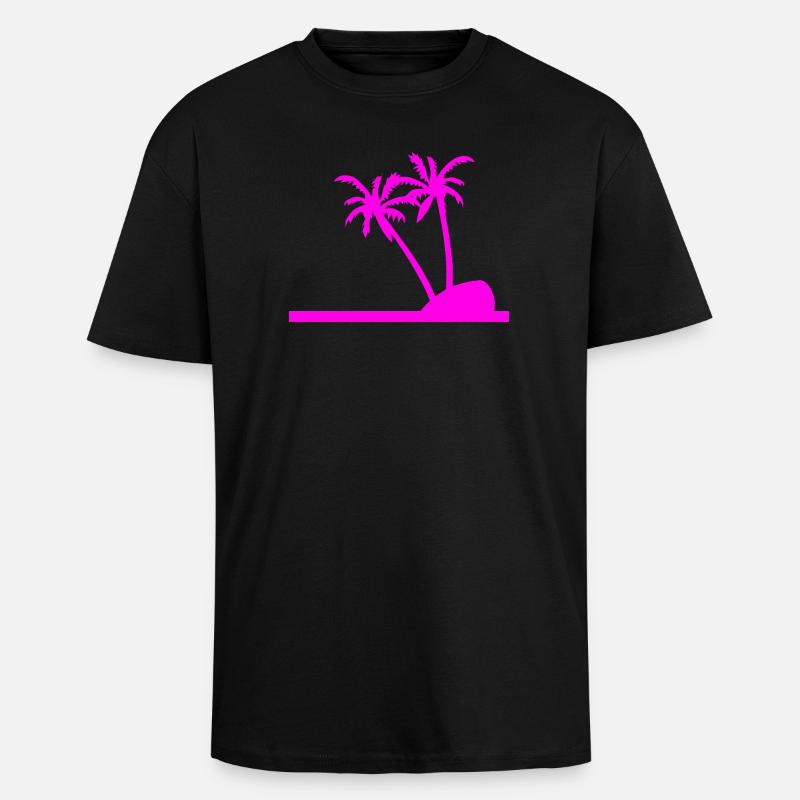 Palmiers - T-shirt unisexe oversize épais - noir