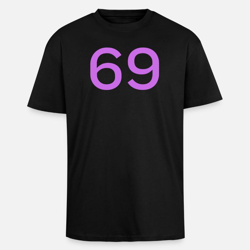 69 - T-shirt unisexe oversize épais - noir