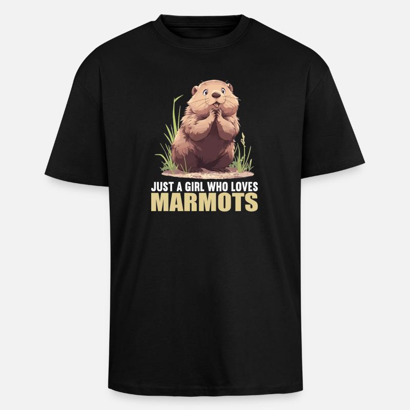 Murmeltiere Murmeltier - Oversized Heavyweight Unisex T-Shirt - Schwarz