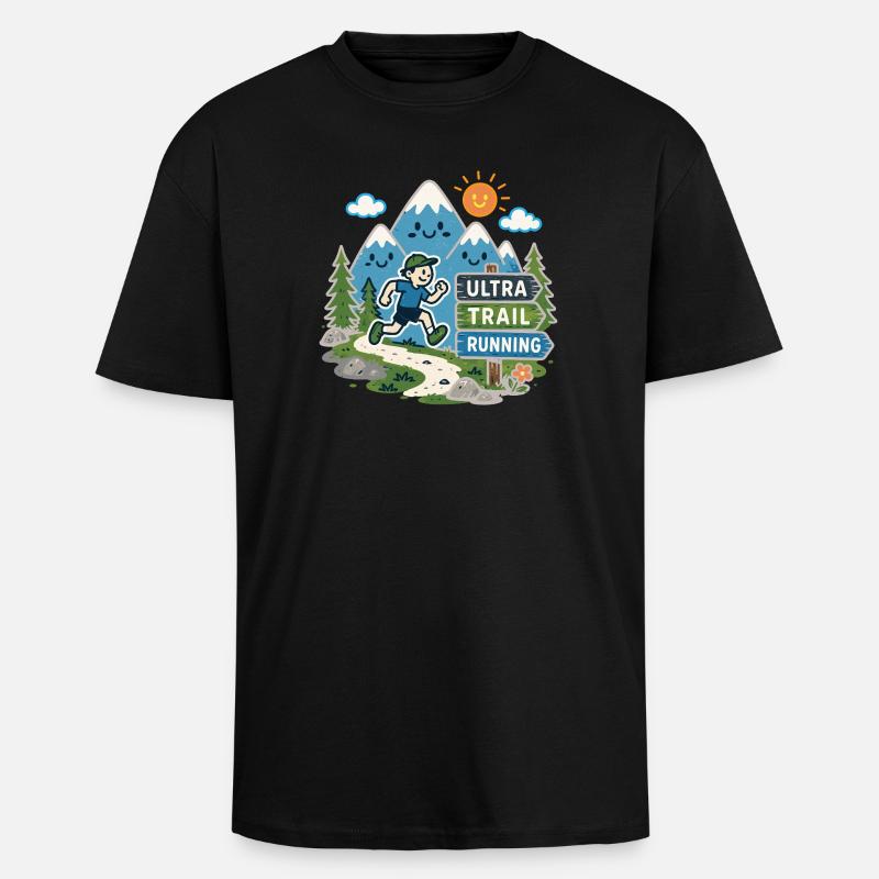 Ultra Trail Running - T-shirt unisexe oversize épais - noir