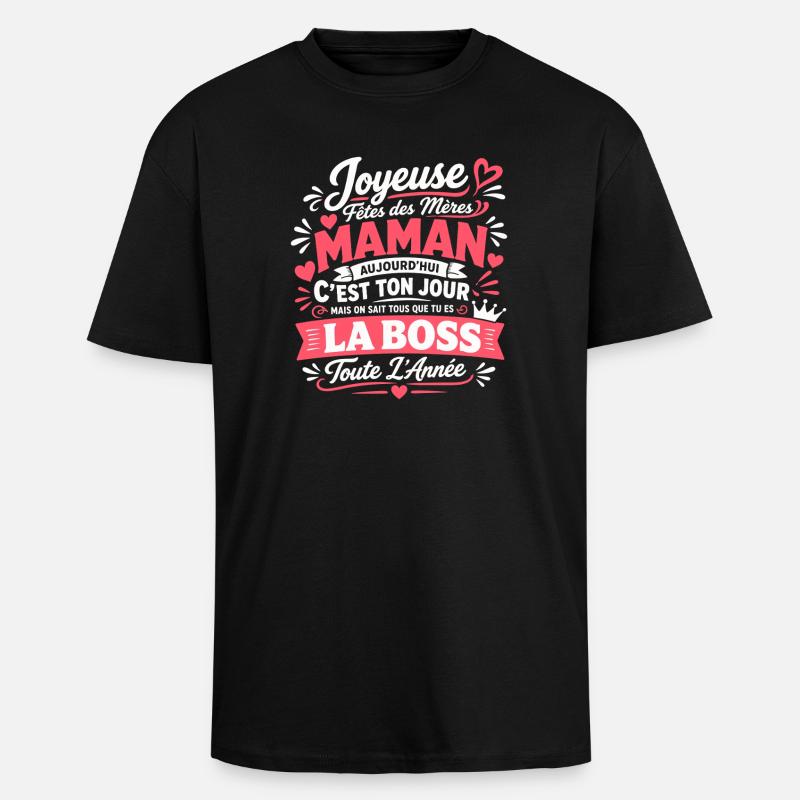 Maman  - T-shirt unisexe oversize épais - noir