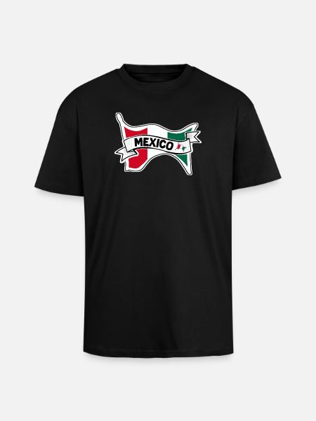 Mexico Mexikanische Flagge  - Oversized Heavyweight Unisex T-Shirt - Schwarz