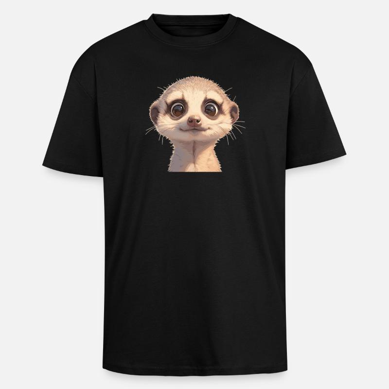 Meerkat Erdmännchen - Oversized Heavyweight Unisex T-Shirt - Schwarz