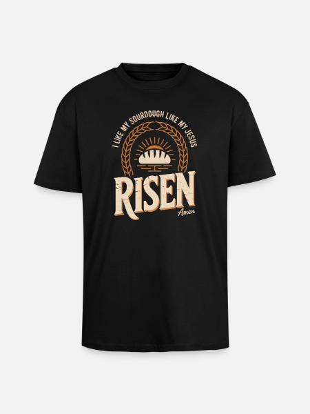 Sourdough Sunrise Rise Logo - Unisex Oversized Heavyweight T-shirt - black