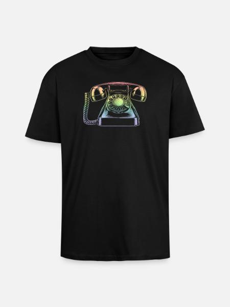 téléphone - T-shirt unisexe oversize épais - noir