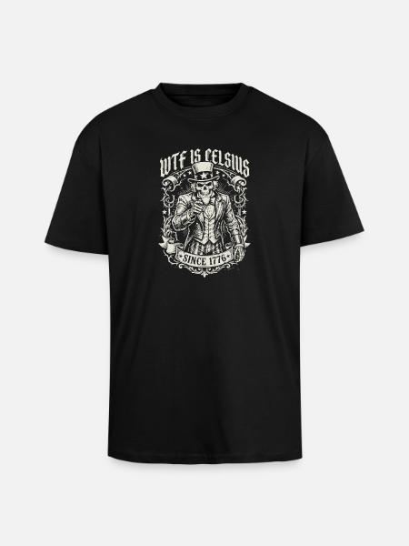 WTF is Celsius Skeleton Funny American - Unisex Oversized Heavyweight T-shirt - black