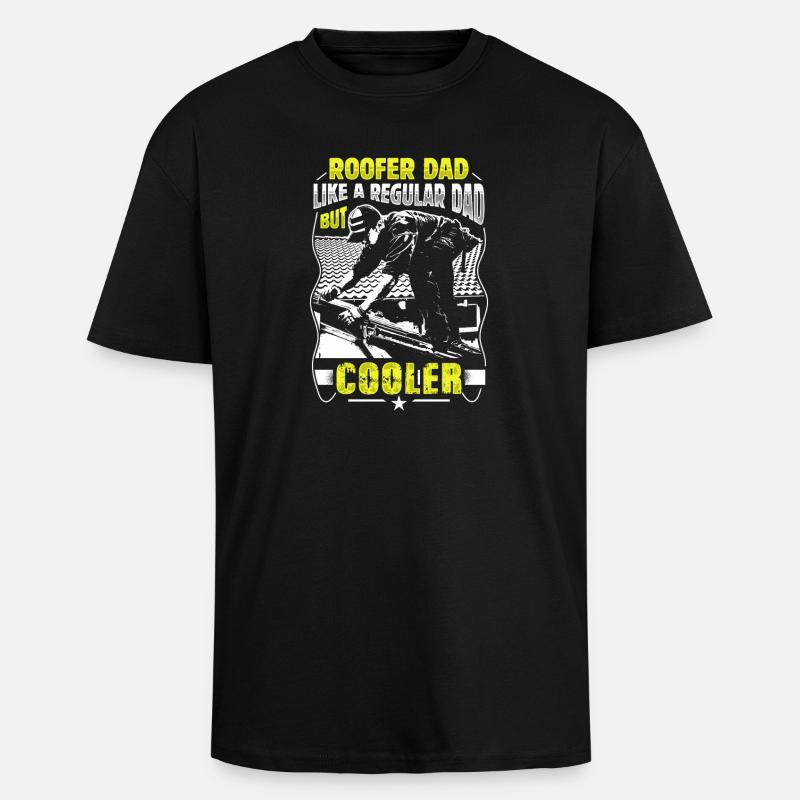 Dachdecker Papa Cooler Handwerker Geschenk - Oversized Heavyweight Unisex T-Shirt - Schwarz