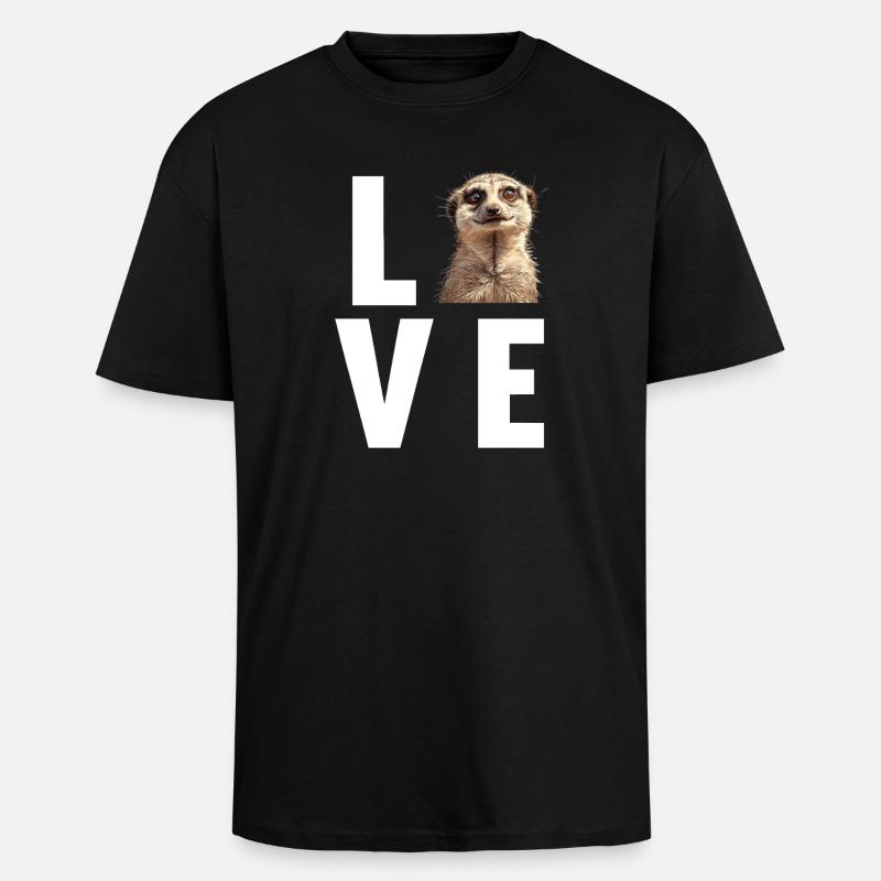 Suricate Erdmännchen - T-shirt unisexe oversize épais - noir