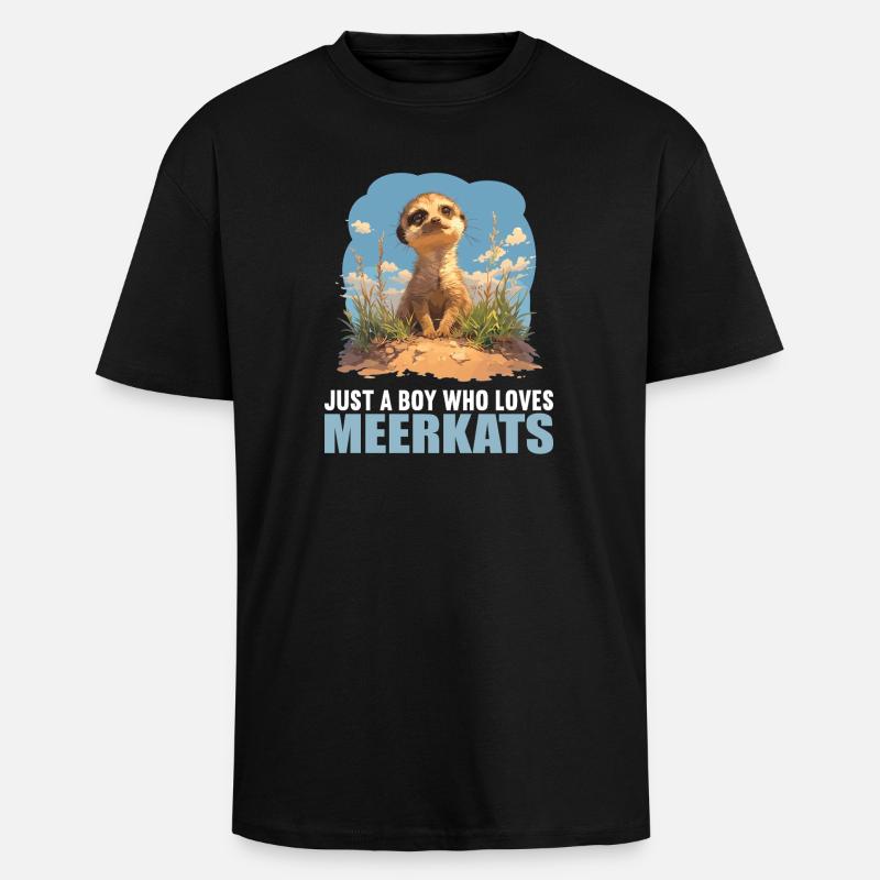 Suricate Erdmännchen - T-shirt unisexe oversize épais - noir