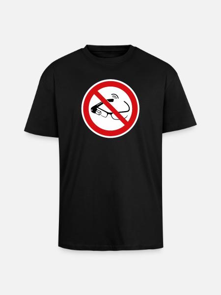 Smart glasses prohibited - Unisex Oversized Heavyweight T-shirt - black
