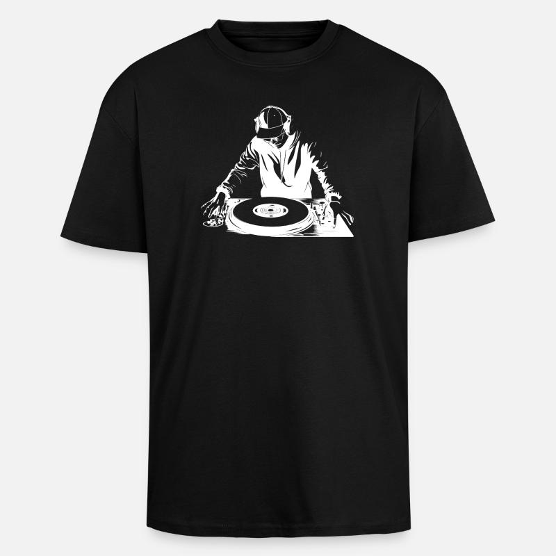 Dj Sketch - T-shirt unisexe oversize épais - noir