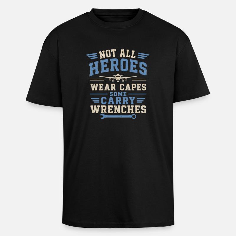 Flugzeugmechaniker Luftfahrt Technik Wartung - Oversized Heavyweight Unisex T-Shirt - Schwarz