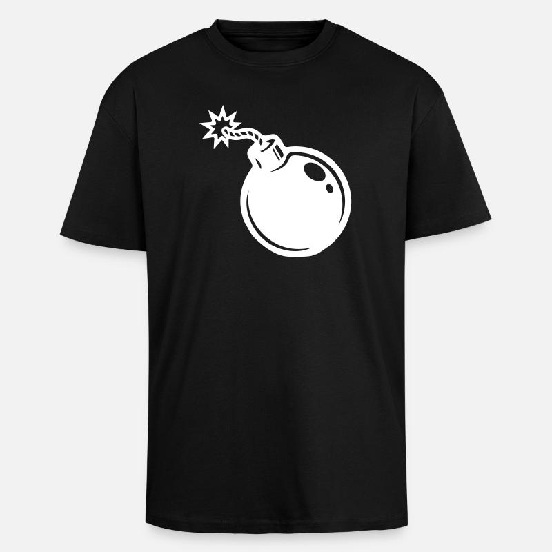 Icône de la bombe - T-shirt unisexe oversize épais - noir