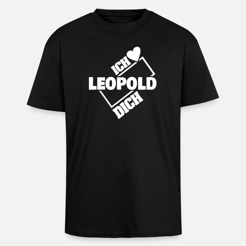 Liebe Leopold - Oversized Heavyweight Unisex T-Shirt - Schwarz