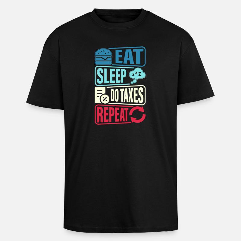 Eat, sleep, control, repeat - Unisex Oversized Heavyweight T-shirt - black
