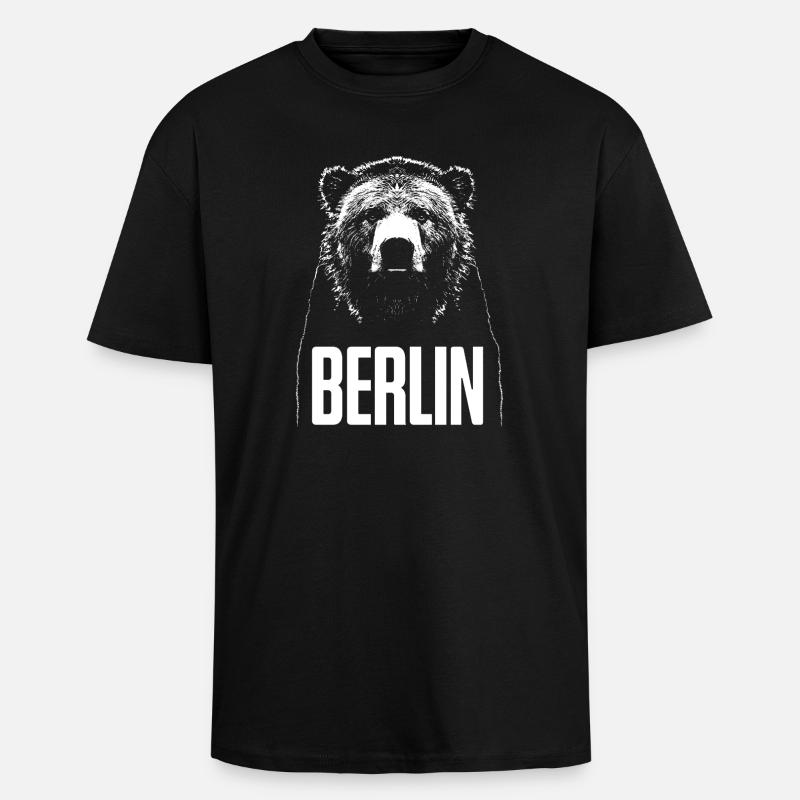  Berlin Bär - Oversized Heavyweight Unisex T-Shirt - Schwarz