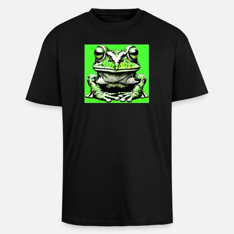 grenouille - T-shirt unisexe oversize épais - noir