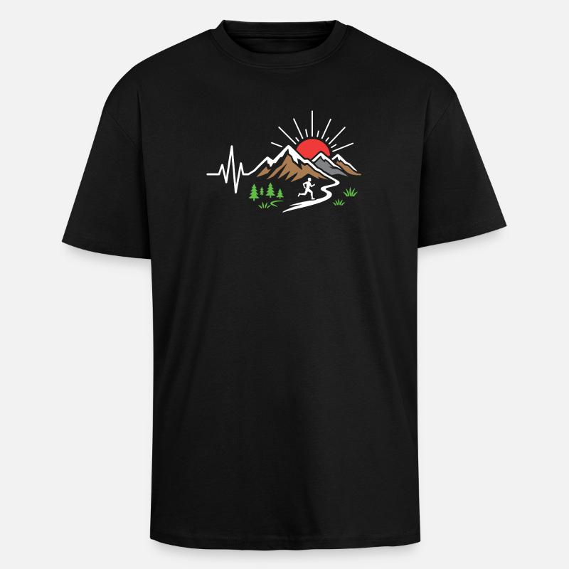 Trailrunning - Oversized Heavyweight Unisex T-Shirt - Schwarz