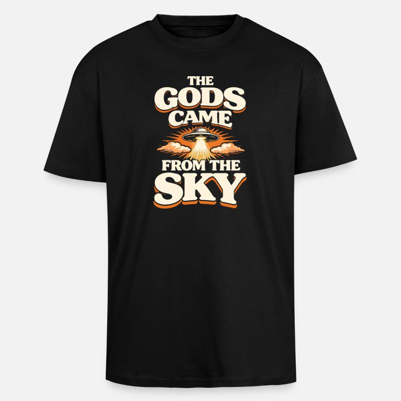 Dieux du ciel - T-shirt unisexe oversize épais - noir