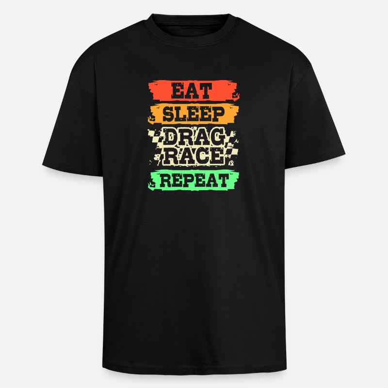 Course de dragsters - T-shirt unisexe oversize épais - noir