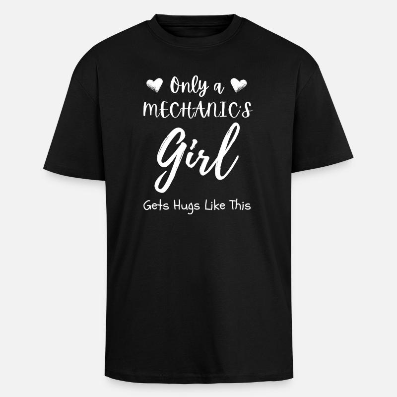 Mécanicienne, Technicienne automobile drôle - T-shirt unisexe oversize épais - noir