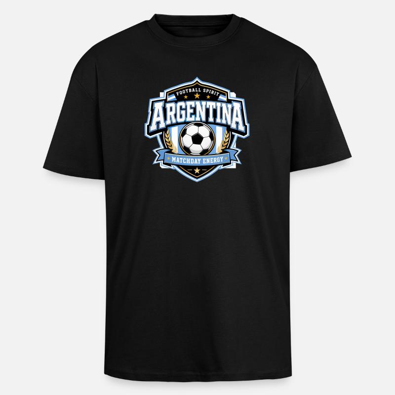 Argentinien Matchday Energie - Oversized Heavyweight Unisex T-Shirt - Schwarz