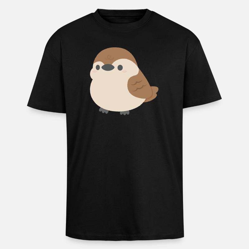 Chubby Sparrow - Unisex Oversized Heavyweight T-shirt - black